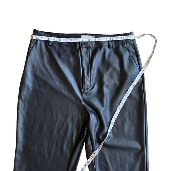 GOOD AMERICAN FAUX LEATHER WIDE LEG CROPPED TROUSER Size 15 NWOT - Picture 7 of 11
